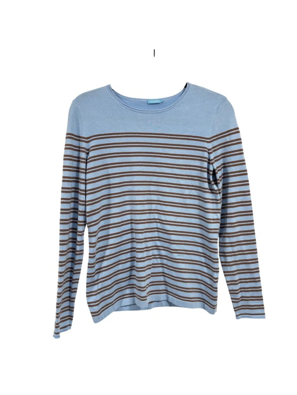 J. McLaughlin Poet‎ Blue and Brown Striped Cotton Modal Sweater Size S